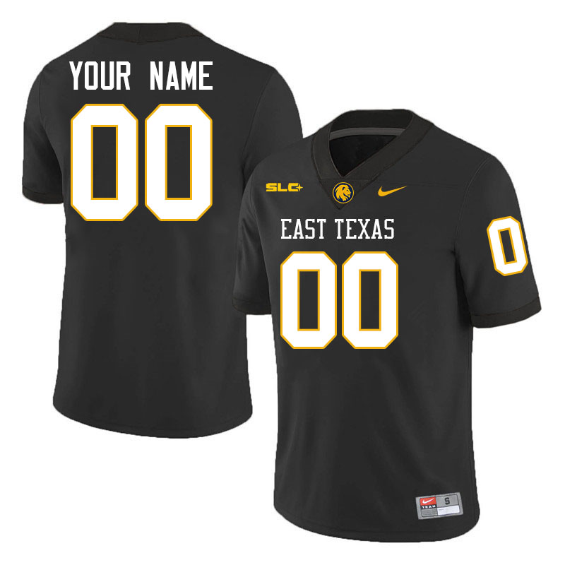 Custom East Texas A&M Lions Name And Number Football Jerseys-Black